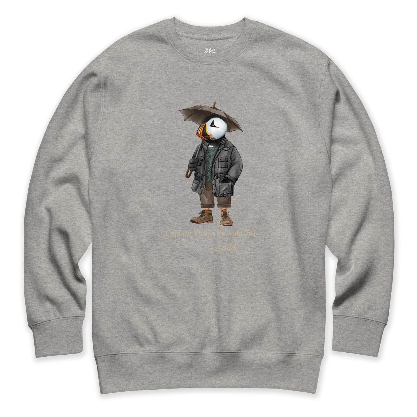 AukCliff® Captain Puffin Sweatshirt Carbon Grey / S Captain Puffin™ “Waxed Trail Rover” Sweatshirt