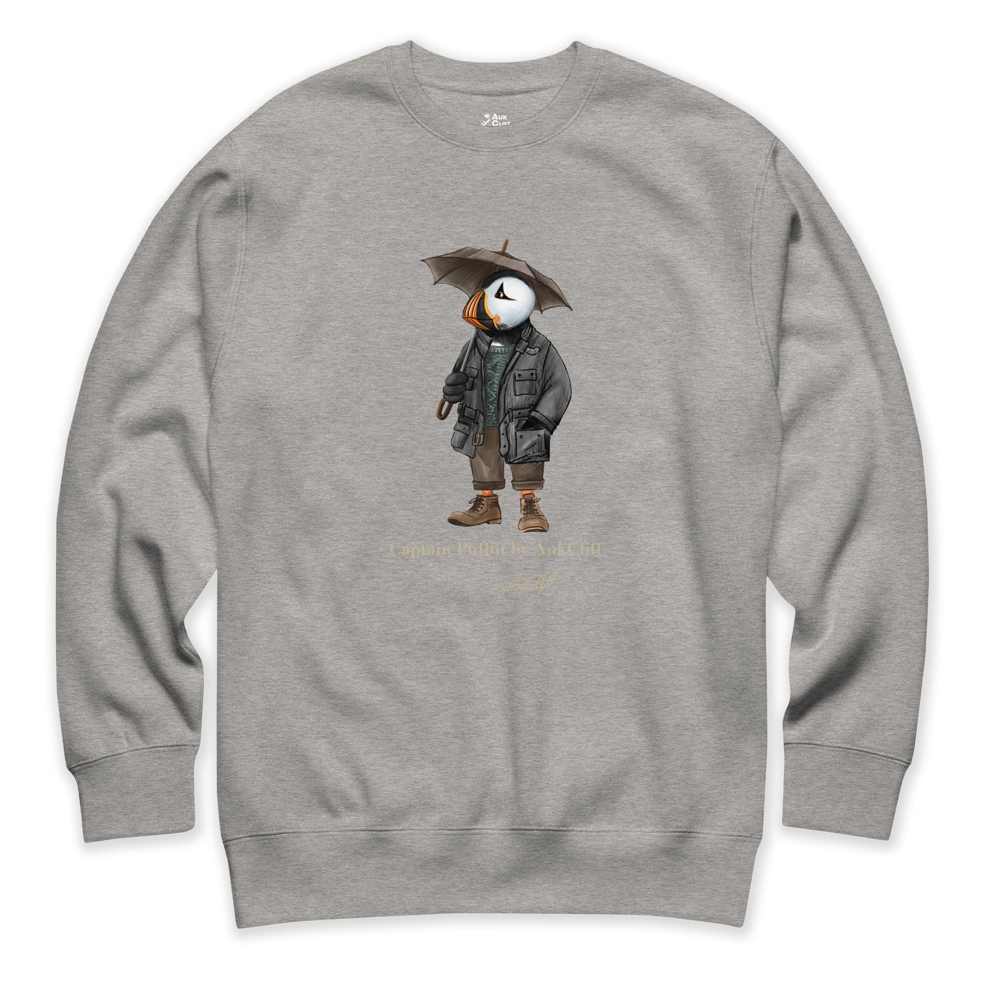 AukCliff® Captain Puffin Sweatshirt Carbon Grey / S Captain Puffin™ “Waxed Trail Rover” Sweatshirt