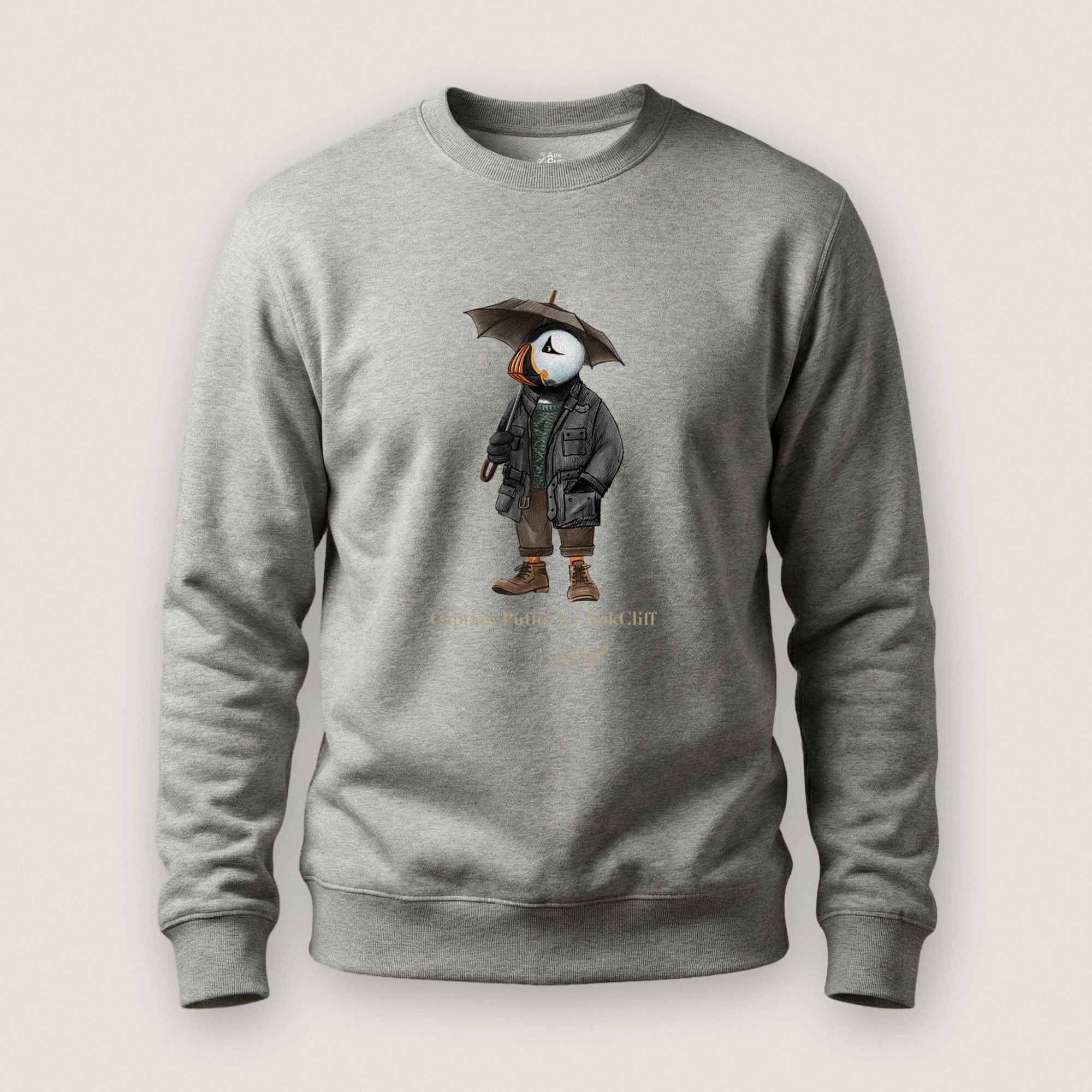 AukCliff® Captain Puffin Sweatshirt Carbon Grey / S Captain Puffin™ “Waxed Trail Rover” Sweatshirt