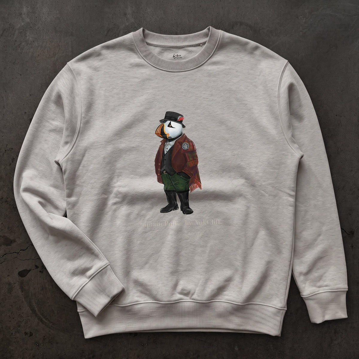 AukCliff® Captain Puffin Sweatshirt Carbon Grey / S Captain Puffin™ Welsh Heritage Sweatshirt