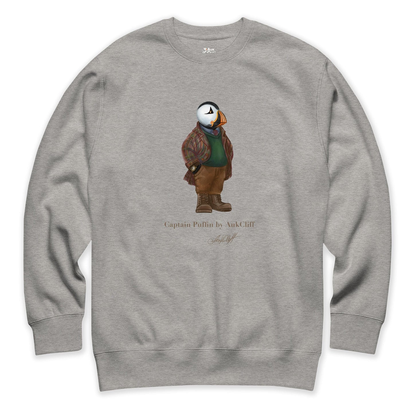 AukCliff® Captain Puffin Sweatshirt Carbon Grey / S Captain Puffin™ “Wilderness Gentleman” Comfort Colors T-Shirt