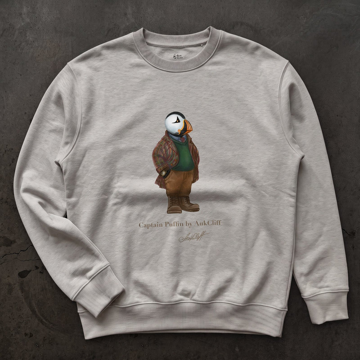 AukCliff® Captain Puffin Sweatshirt Carbon Grey / S Captain Puffin™ “Wilderness Gentleman” Comfort Colors T-Shirt