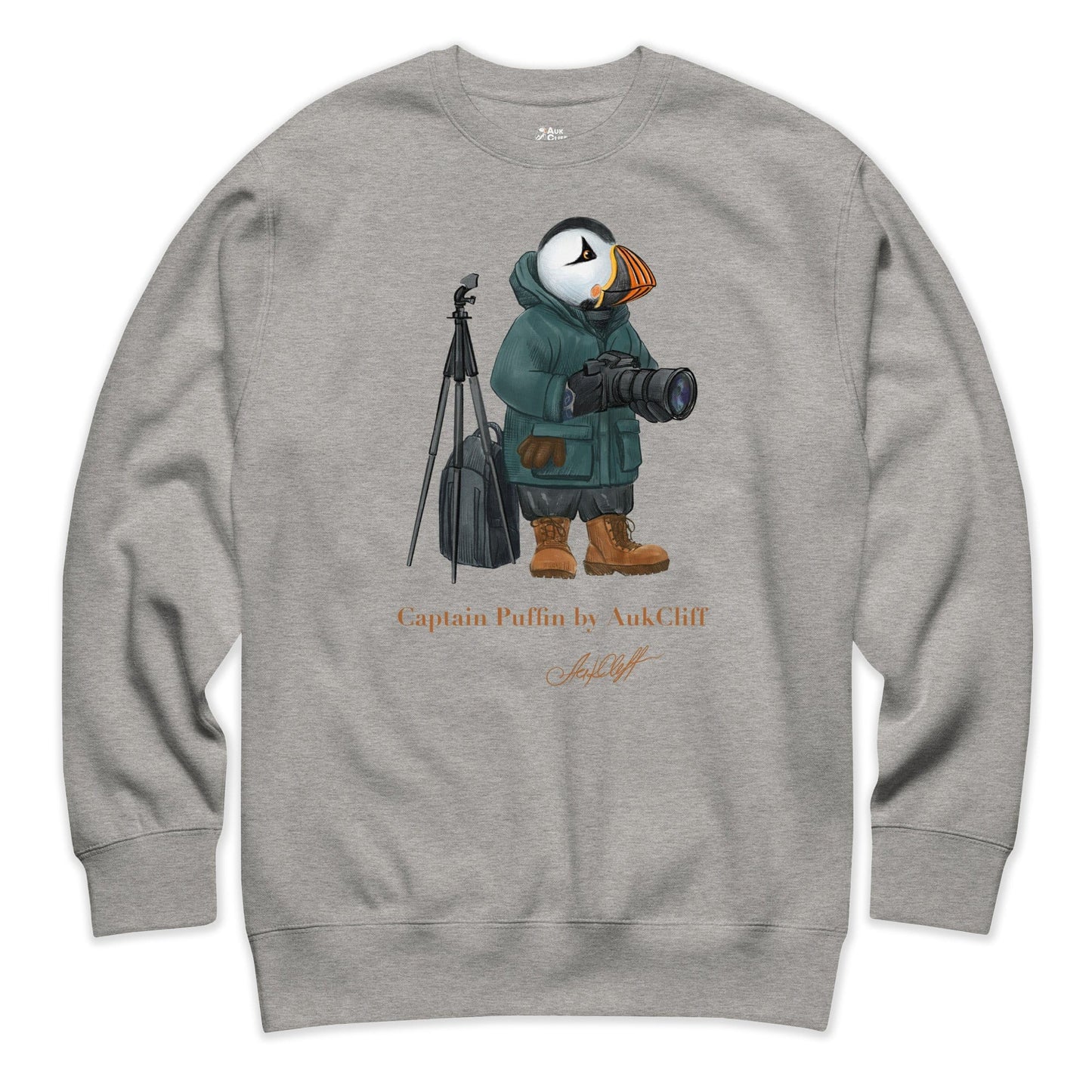 AukCliff Captain Puffin Sweatshirt Carbon Grey / S Captain Puffin™ Wildlife Photographer Sweatshirt
