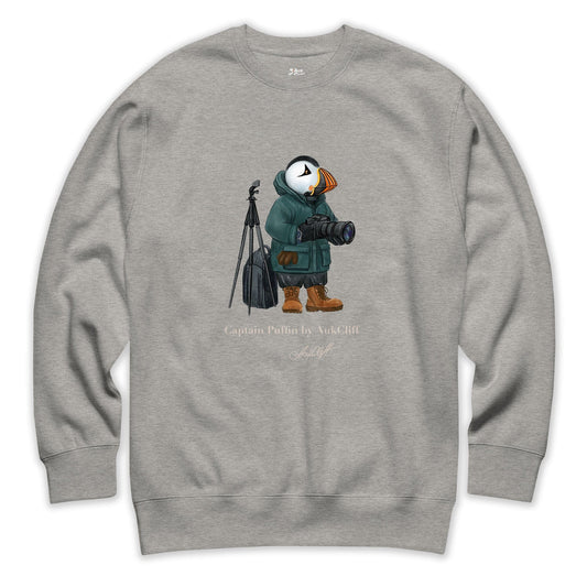 AukCliff Captain Puffin Sweatshirt Carbon Grey / S Captain Puffin™ Wildlife Photographer Sweatshirt