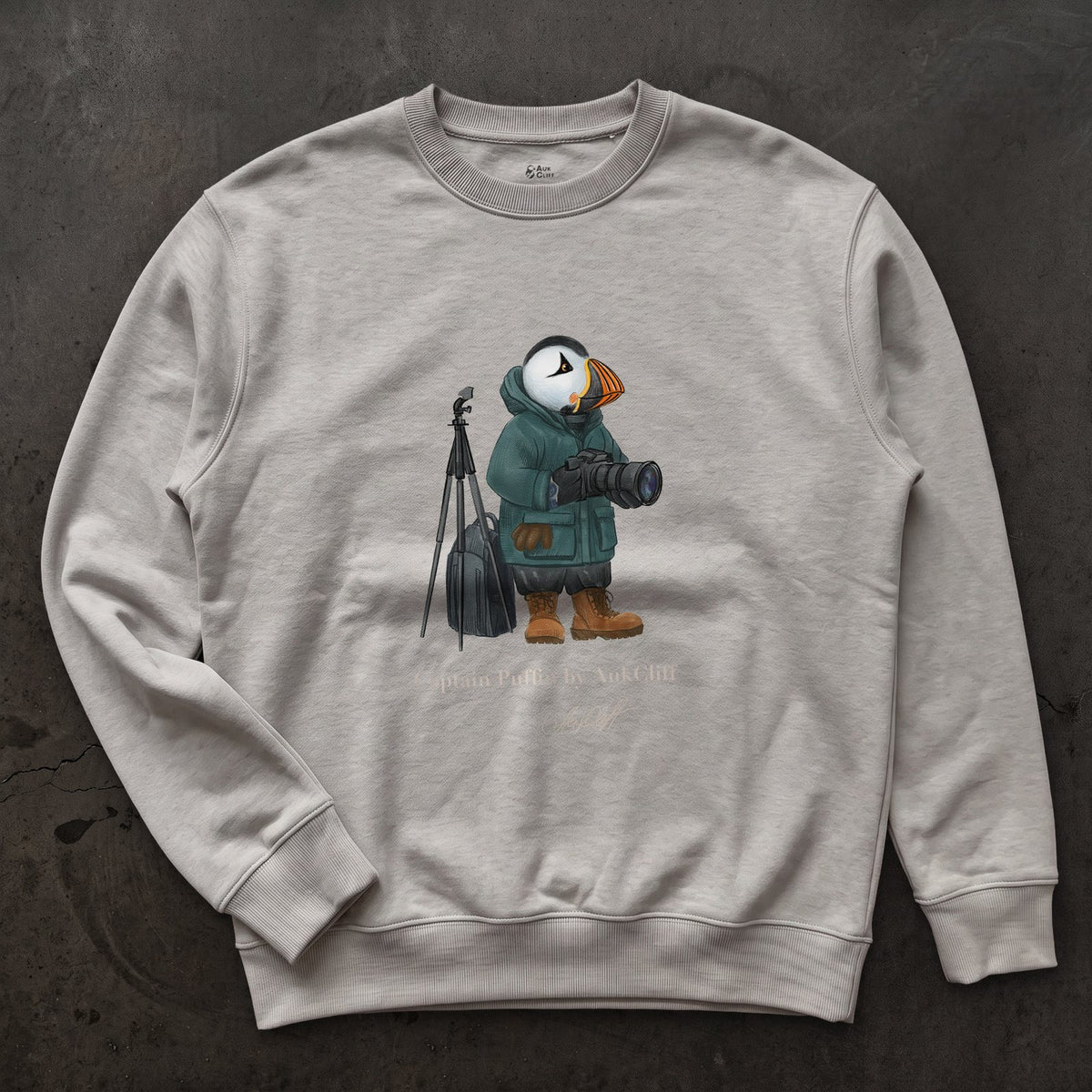 AukCliff Captain Puffin Sweatshirt Carbon Grey / S Captain Puffin™ Wildlife Photographer Sweatshirt