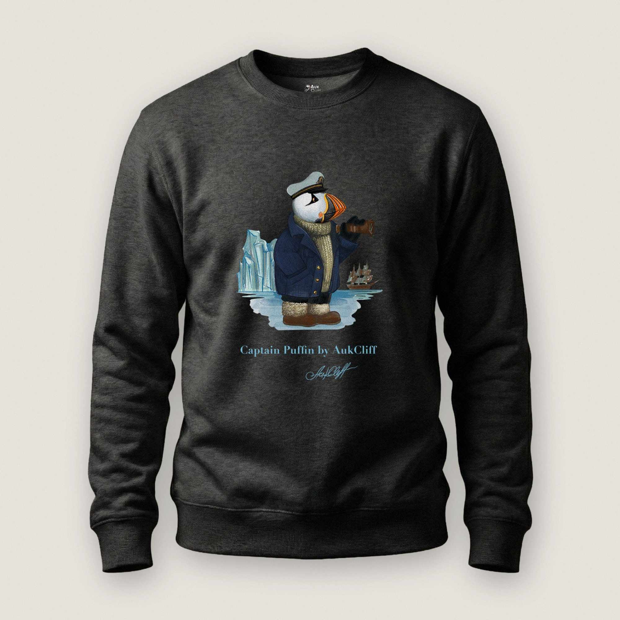 AukCliff Captain Puffin Sweatshirt Charcoal Heather / S Captain Puffin™ Arctic Sailor Sweatshirt