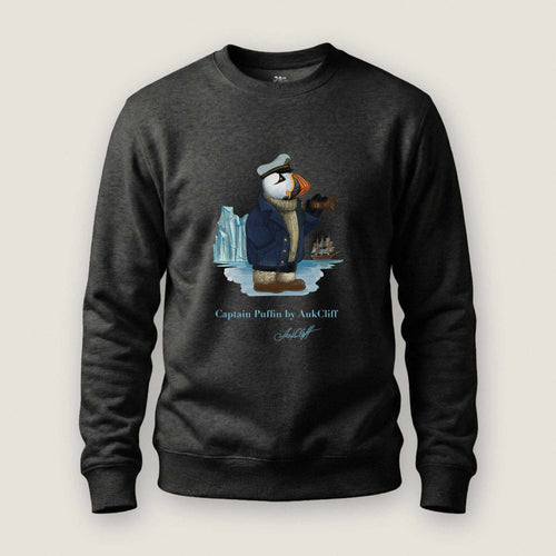 AukCliff Captain Puffin Sweatshirt Charcoal Heather / S Captain Puffin™ Arctic Sailor Sweatshirt