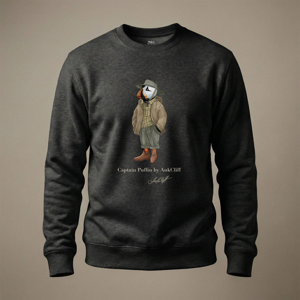 AukCliff® Captain Puffin Sweatshirt Charcoal Heather / S Captain Puffin “Australian Bushwalker” Sweatshirt