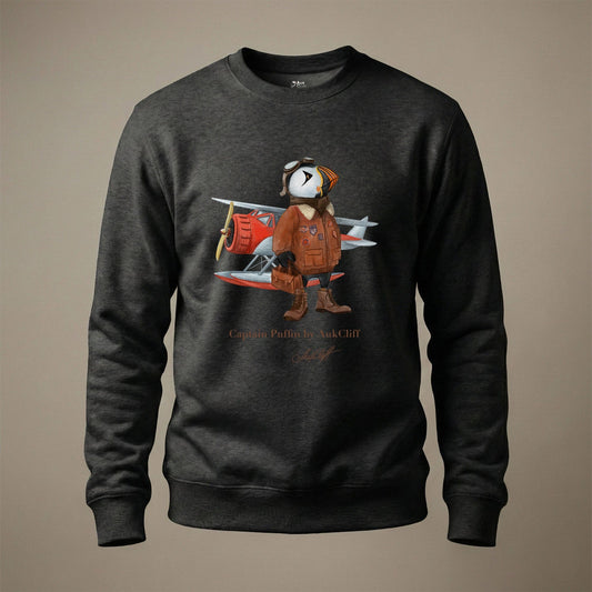 AukCliff Captain Puffin Sweatshirt Charcoal Heather / S Captain Puffin™ Bush Pilot Sweatshirt