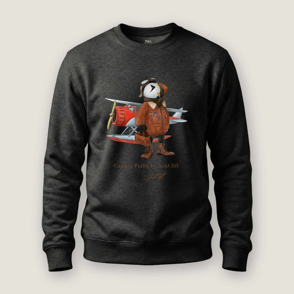 AukCliff Captain Puffin Sweatshirt Charcoal Heather / S Captain Puffin™ Bush Pilot Sweatshirt