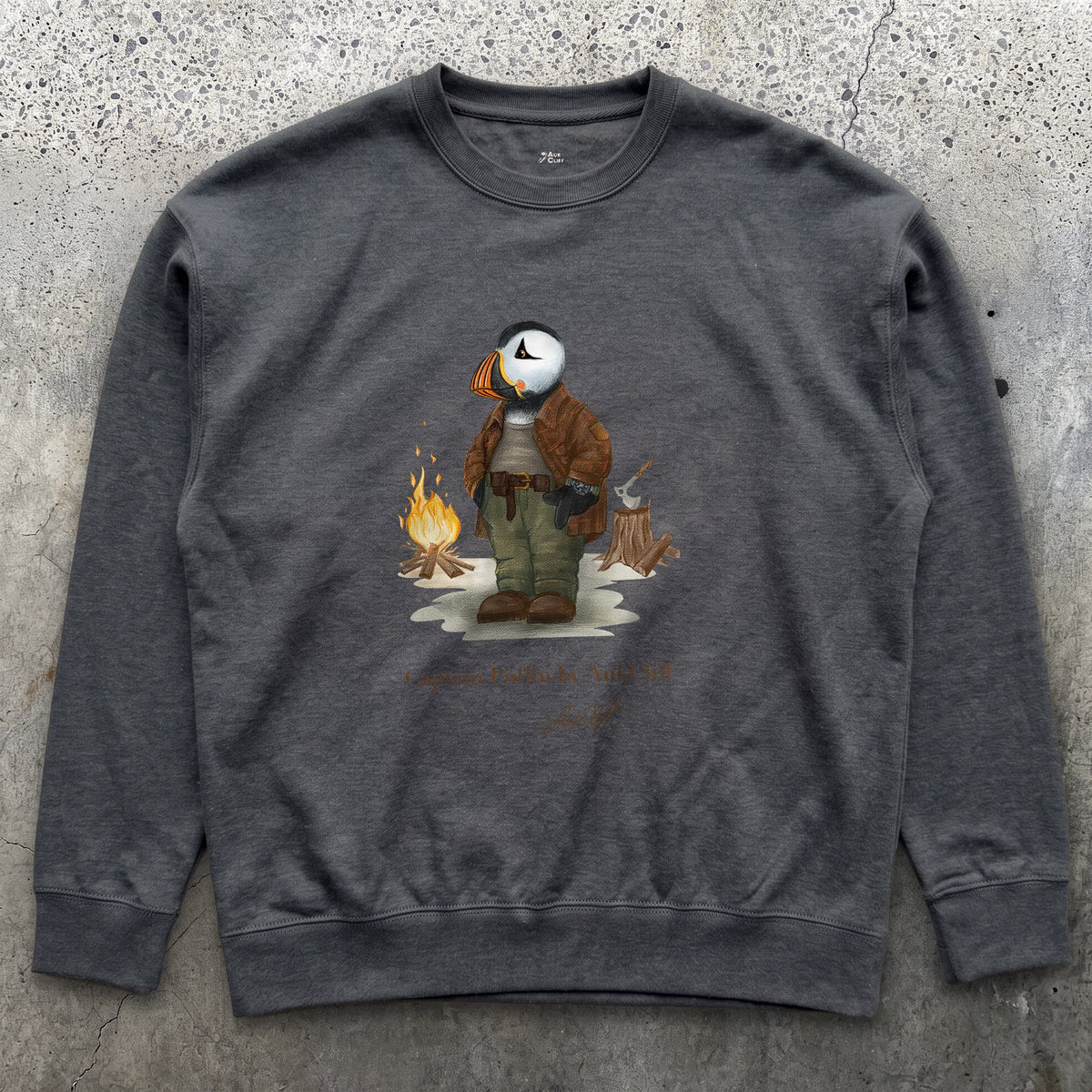 AukCliff Captain Puffin Sweatshirt Charcoal Heather / S Captain Puffin™ Bushcraft Sweatshirt