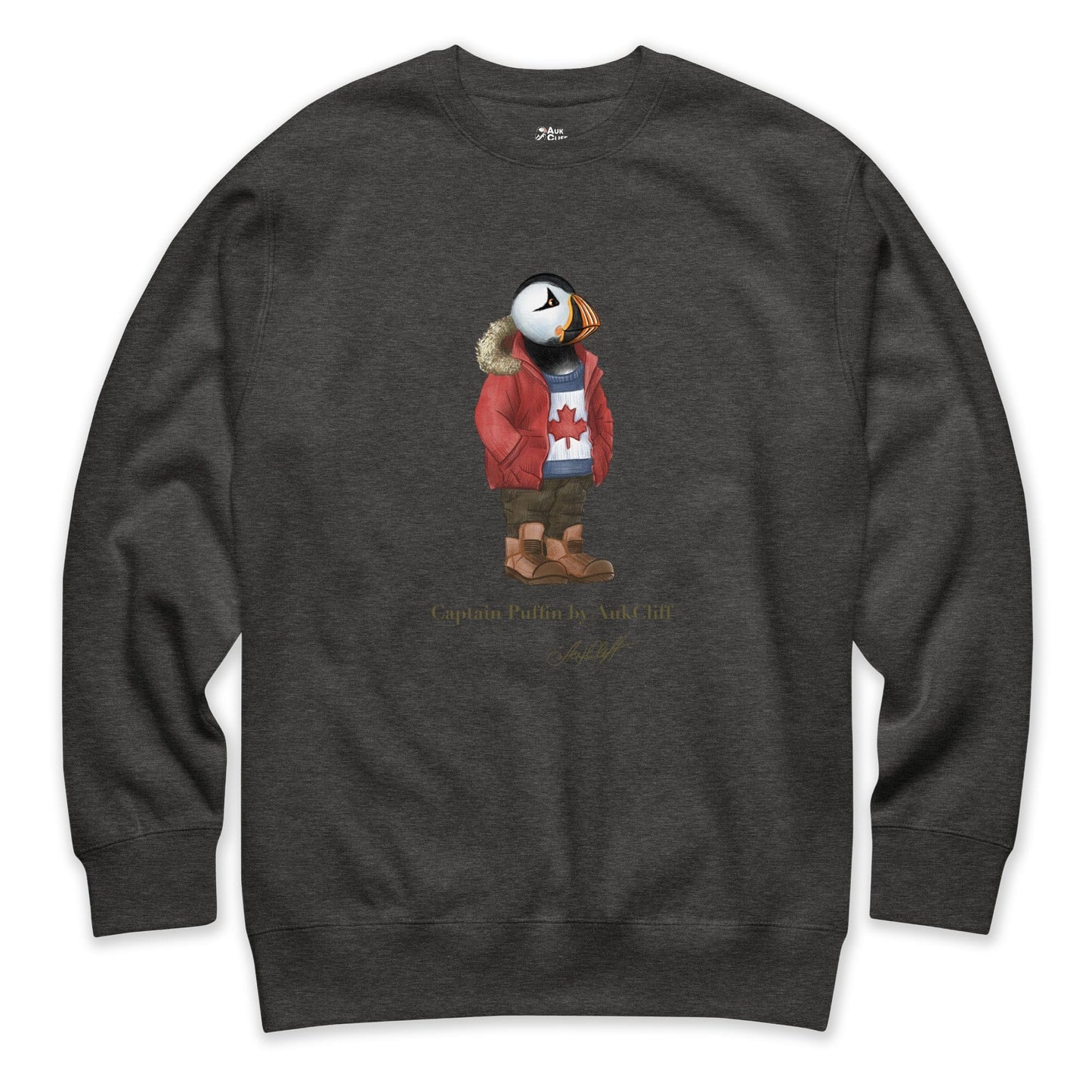 AukCliff Captain Puffin Sweatshirt Charcoal Heather / S Captain Puffin™ “Canada Trail Giver” Sweatshirt