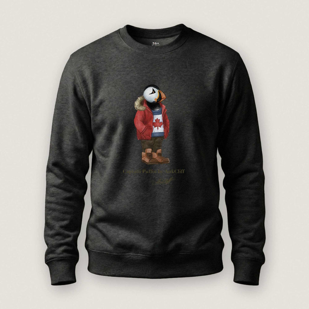 AukCliff Captain Puffin Sweatshirt Charcoal Heather / S Captain Puffin™ “Canada Trailkeeper” Sweatshirt