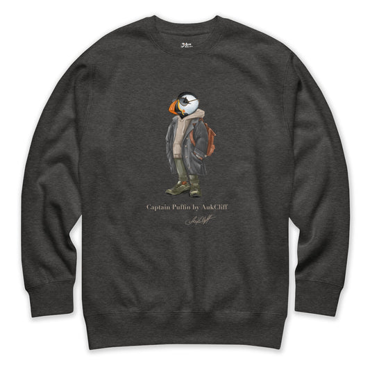 AukCliff® Captain Puffin Sweatshirt Charcoal Heather / S Captain Puffin™ “City Explorer” Sweatshirt