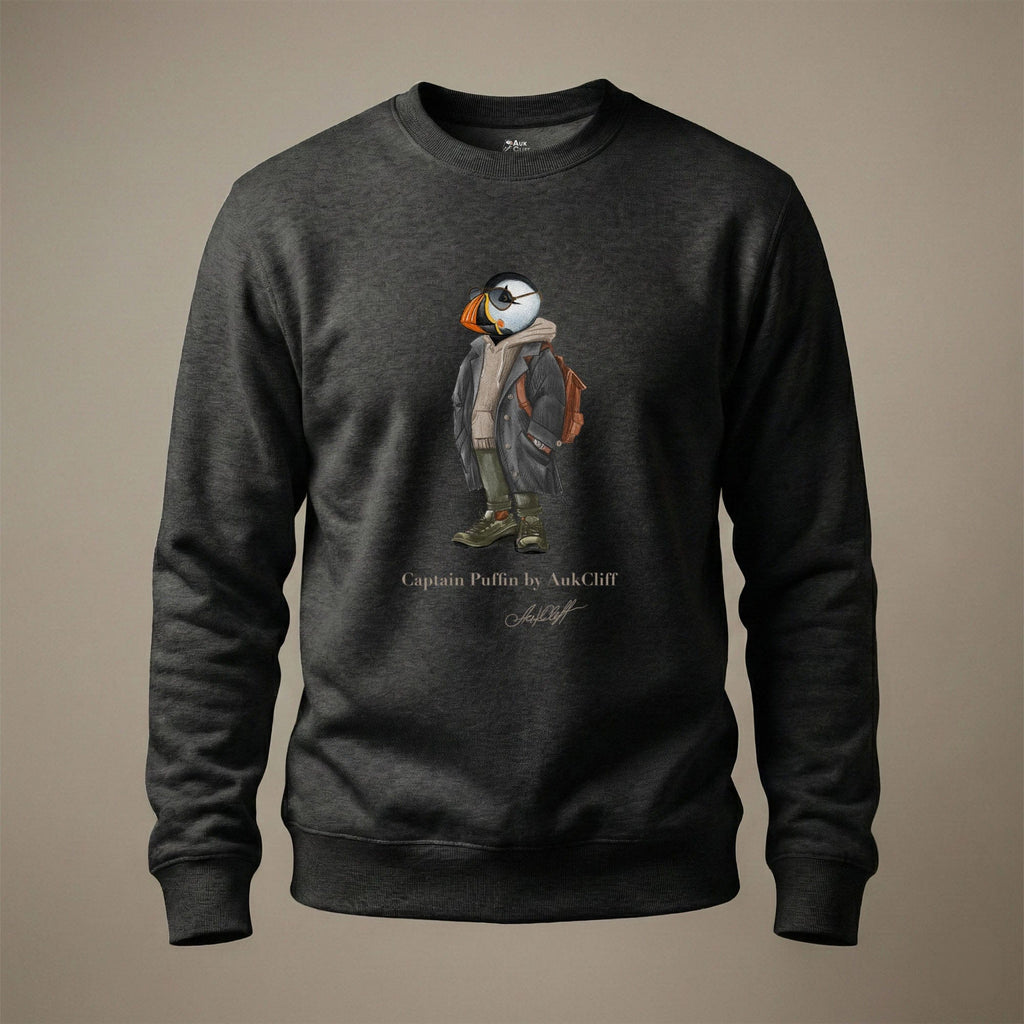 AukCliff® Captain Puffin Sweatshirt Charcoal Heather / S Captain Puffin™ “City Explorer” Sweatshirt