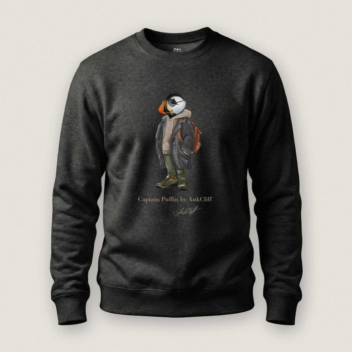 AukCliff® Captain Puffin Sweatshirt Charcoal Heather / S Captain Puffin™ “City Explorer” Sweatshirt