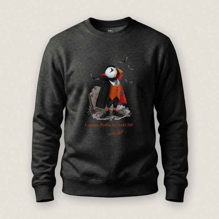 AukCliff Captain Puffin Sweatshirt Charcoal Heather / S Captain Puffin™ "Count Dracula" Sweatshirt