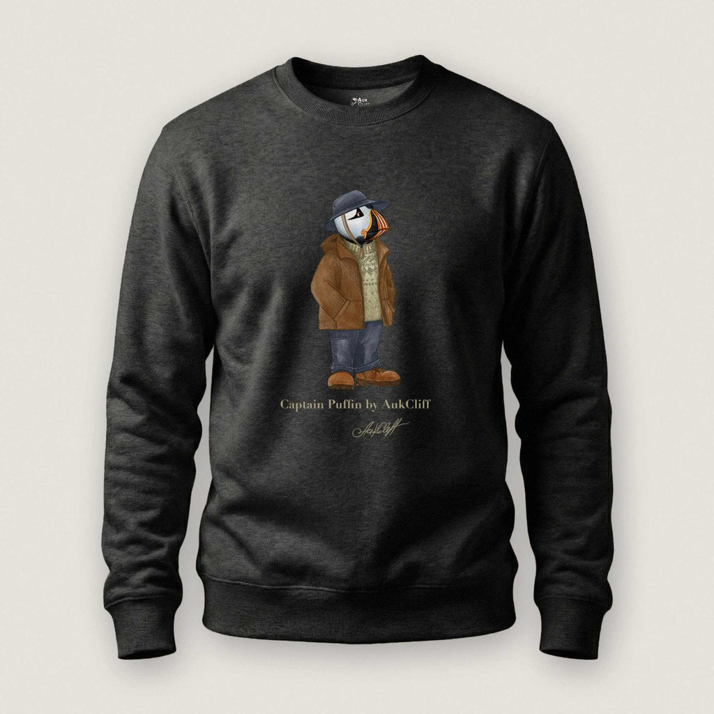AukCliff® Captain Puffin Sweatshirt Charcoal Heather / S Captain Puffin “Dolomites Alpine Rambler” Sweatshirt