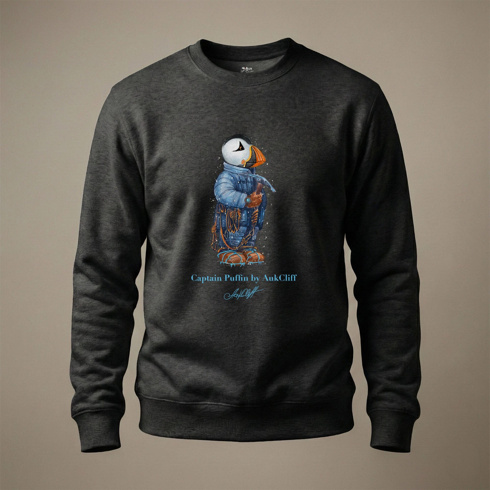 AukCliff Captain Puffin Sweatshirt Charcoal Heather / S Captain Puffin™ Everest Expedition Sweatshirt