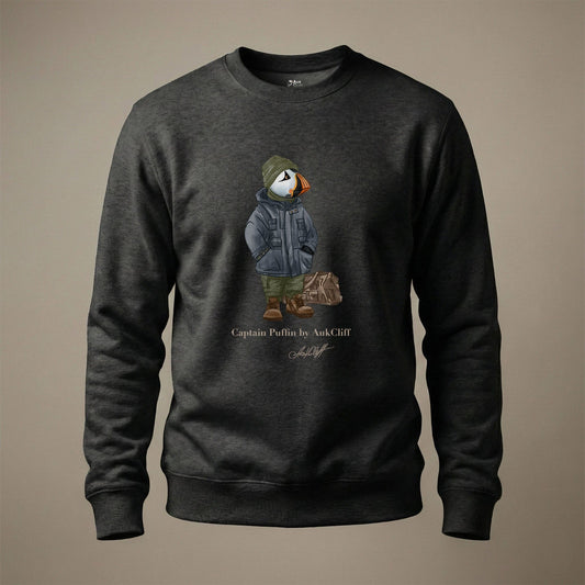 AukCliff® Captain Puffin Sweatshirt Charcoal Heather / S Captain Puffin™ “Expedition Scout” Sweatshirt