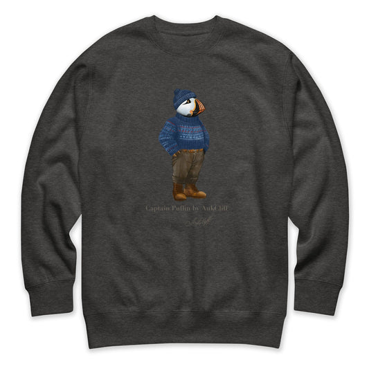 AukCliff Captain Puffin Sweatshirt Charcoal Heather / S Captain Puffin™ “Faroe Islands Fisherman” Sweatshirt