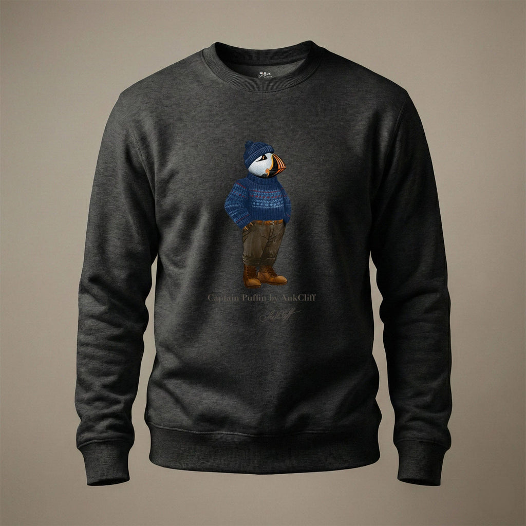 AukCliff Captain Puffin Sweatshirt Charcoal Heather / S Captain Puffin™ “Faroe Islands Fisherman” Sweatshirt