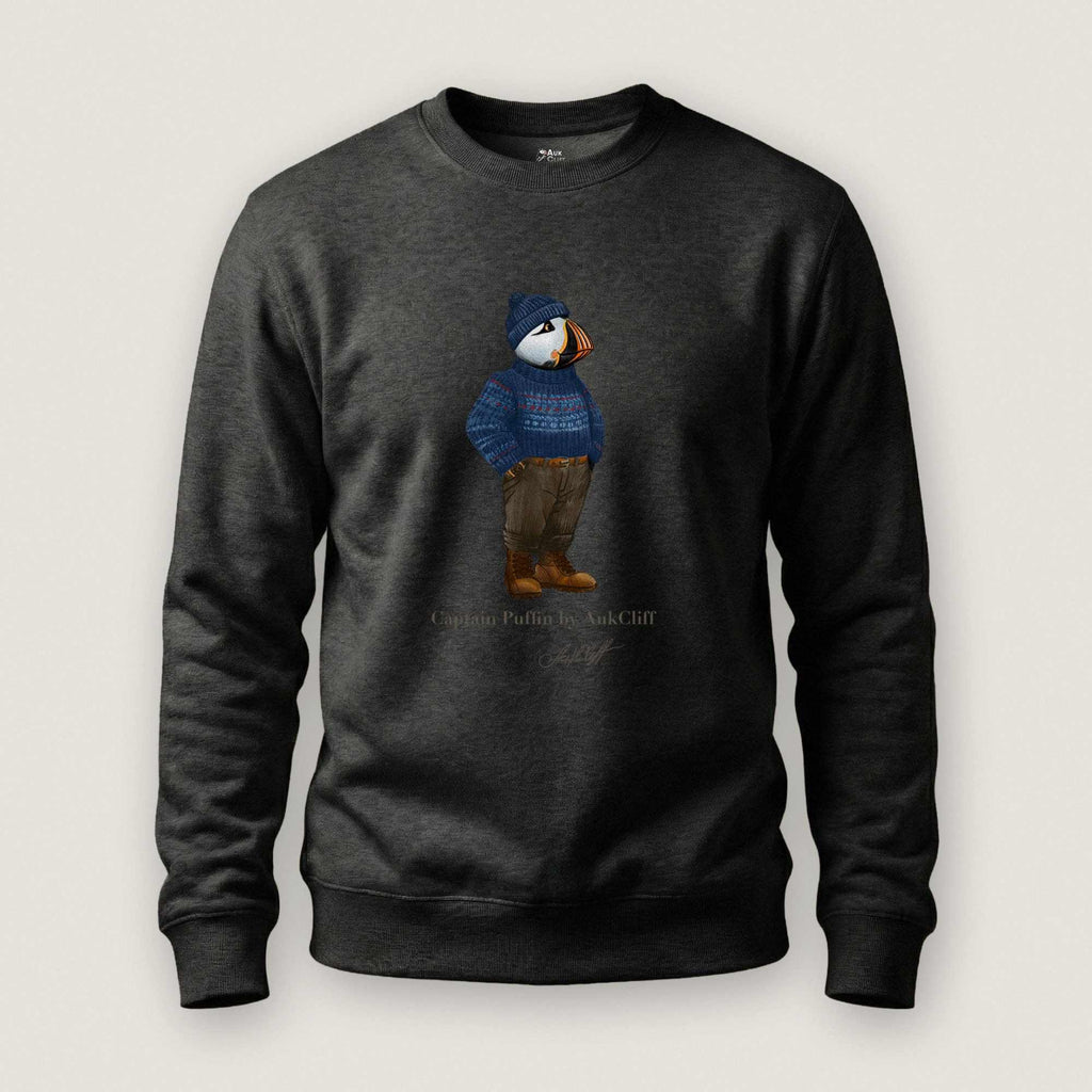 AukCliff Captain Puffin Sweatshirt Charcoal Heather / S Captain Puffin™ “Faroe Islands Fisherman” Sweatshirt
