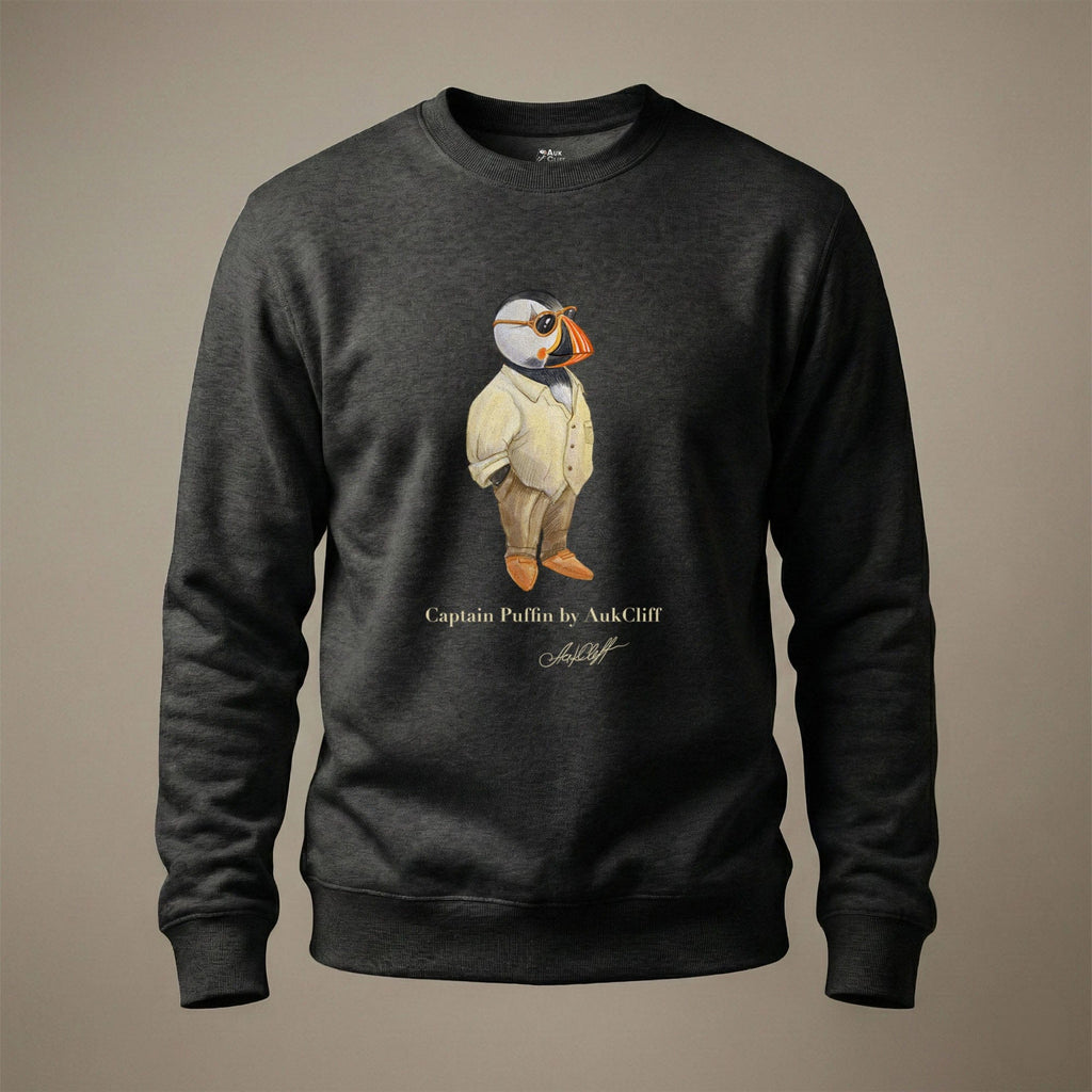 AukCliff Captain Puffin Sweatshirt Charcoal Heather / S Captain Puffin™ Fashion Explorer Sweatshirt
