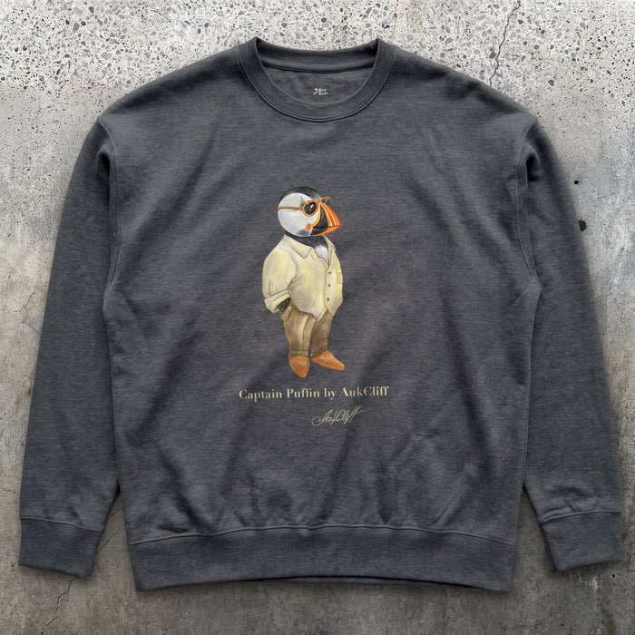 AukCliff Captain Puffin Sweatshirt Charcoal Heather / S Captain Puffin™ Fashion Explorer Sweatshirt