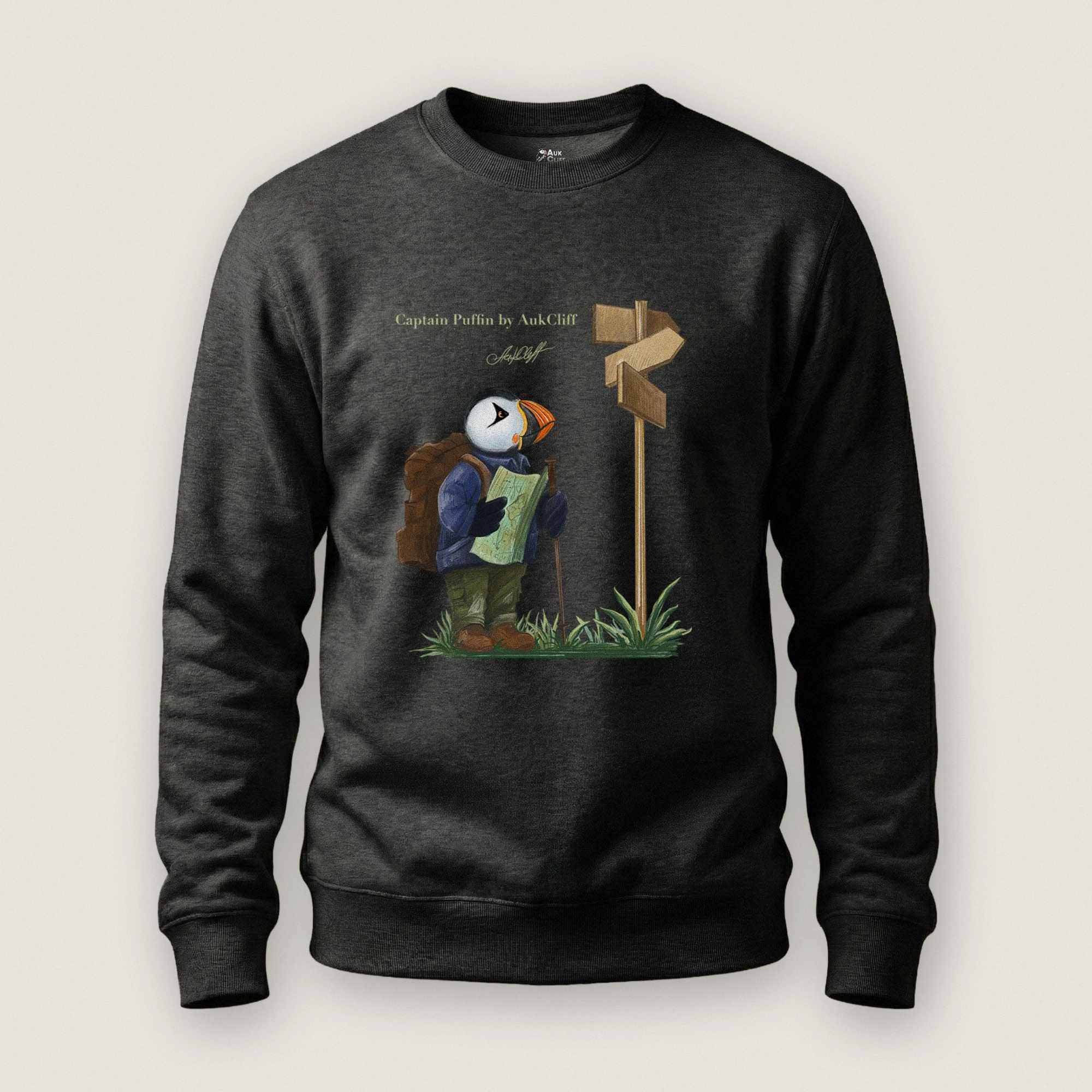 AukCliff Captain Puffin Sweatshirt Charcoal Heather / S Captain Puffin™ Hiker Sweatshirt