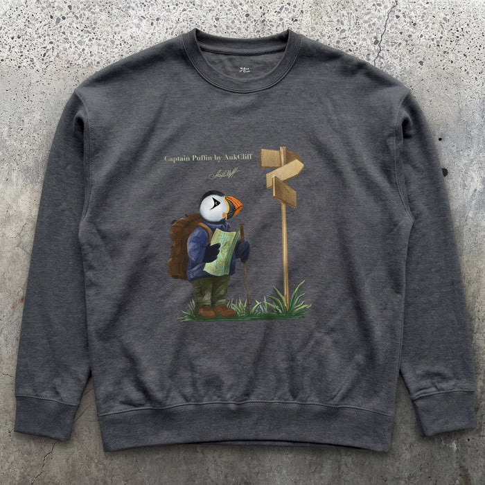 AukCliff Captain Puffin Sweatshirt Charcoal Heather / S Captain Puffin™ Hiker Sweatshirt