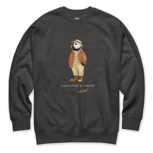 AukCliff® Captain Puffin Sweatshirt Charcoal Heather / S Captain Puffin “Iberian Rambler” Sweatshirt