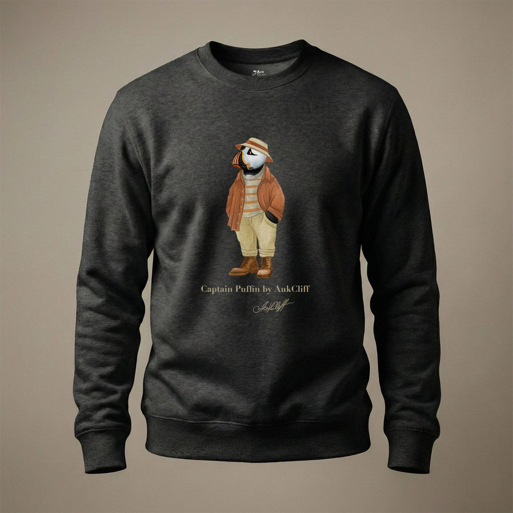 AukCliff® Captain Puffin Sweatshirt Charcoal Heather / S Captain Puffin “Iberian Rambler” Sweatshirt
