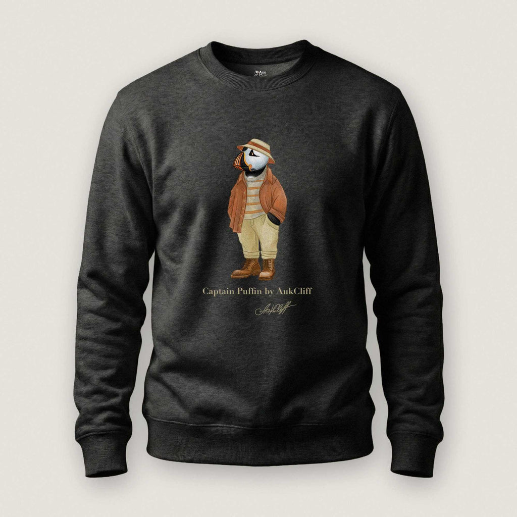 AukCliff® Captain Puffin Sweatshirt Charcoal Heather / S Captain Puffin “Iberian Rambler” Sweatshirt