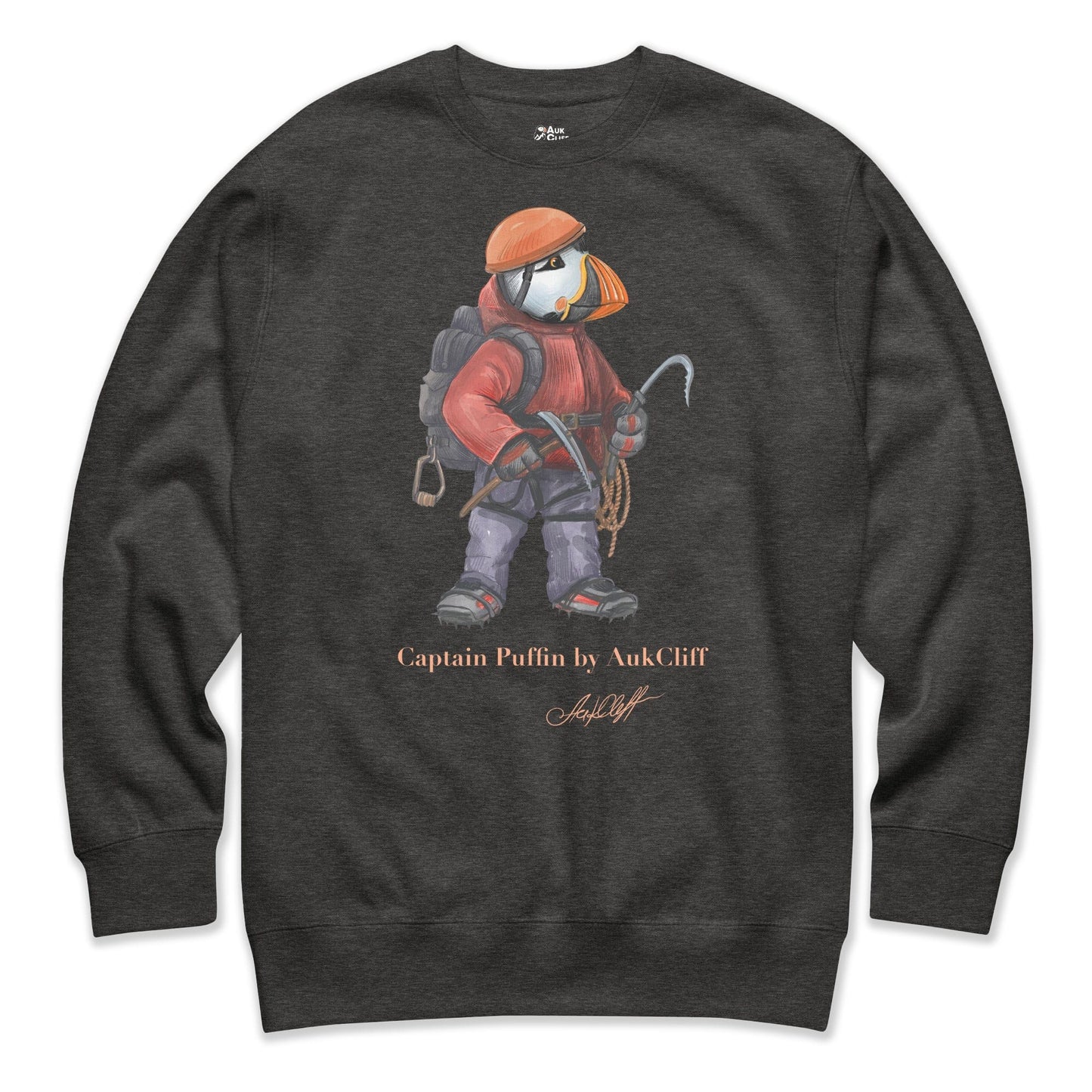 AukCliff Captain Puffin Sweatshirt Charcoal Heather / S Captain Puffin™ Ice Climber Sweatshirt