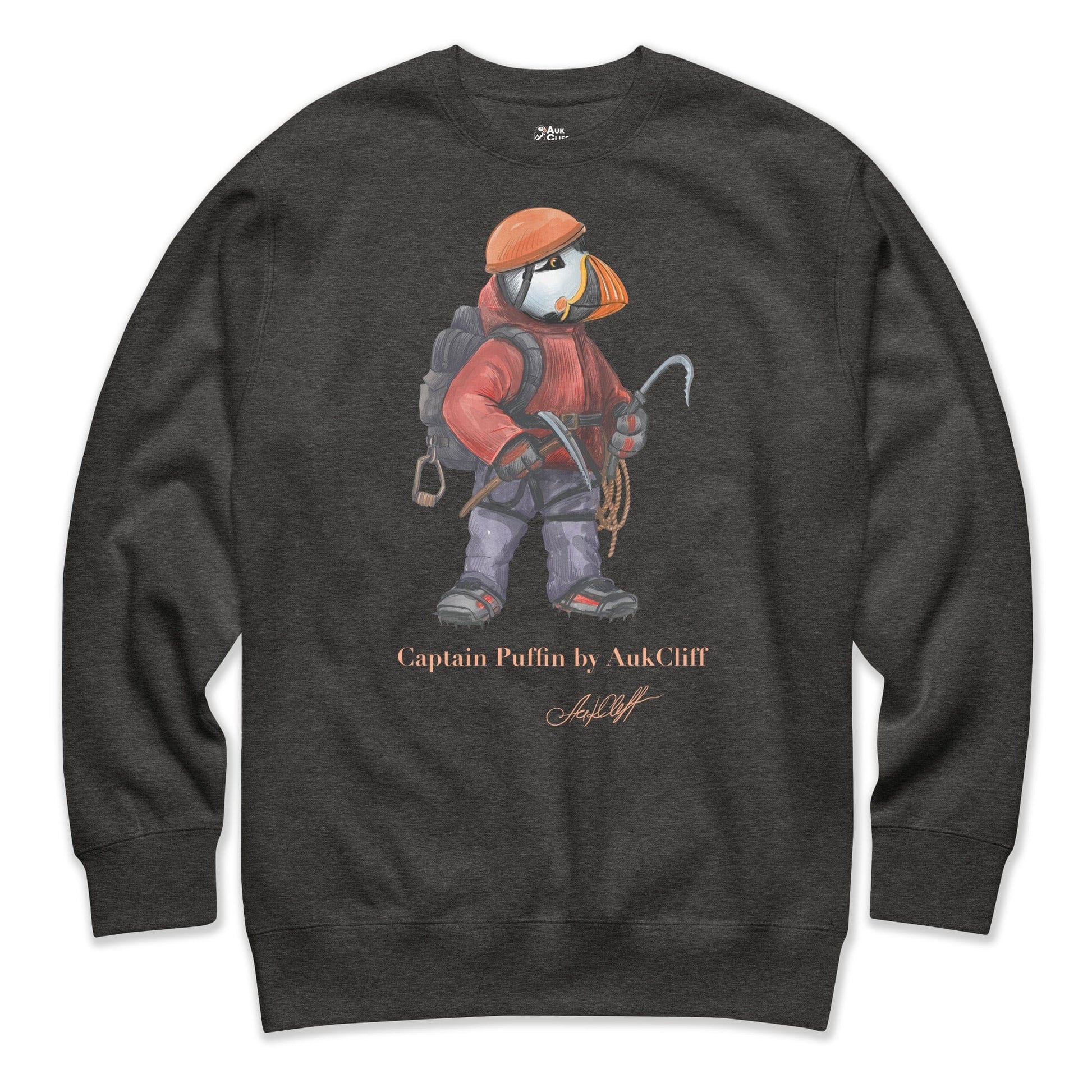 AukCliff Captain Puffin Sweatshirt Charcoal Heather / S Captain Puffin™ Ice Climber Sweatshirt
