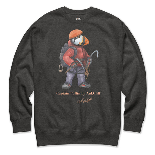 AukCliff Captain Puffin Sweatshirt Charcoal Heather / S Captain Puffin™ Ice Climber Sweatshirt