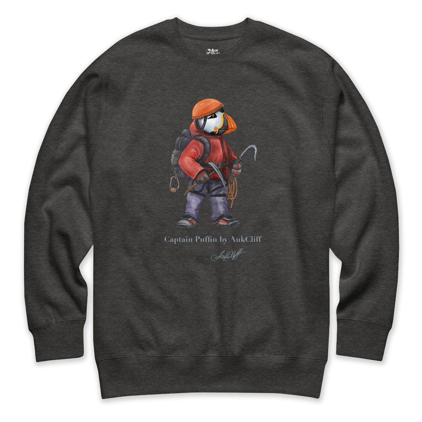 AukCliff Captain Puffin Sweatshirt Charcoal Heather / S Captain Puffin™ Ice Climber Sweatshirt