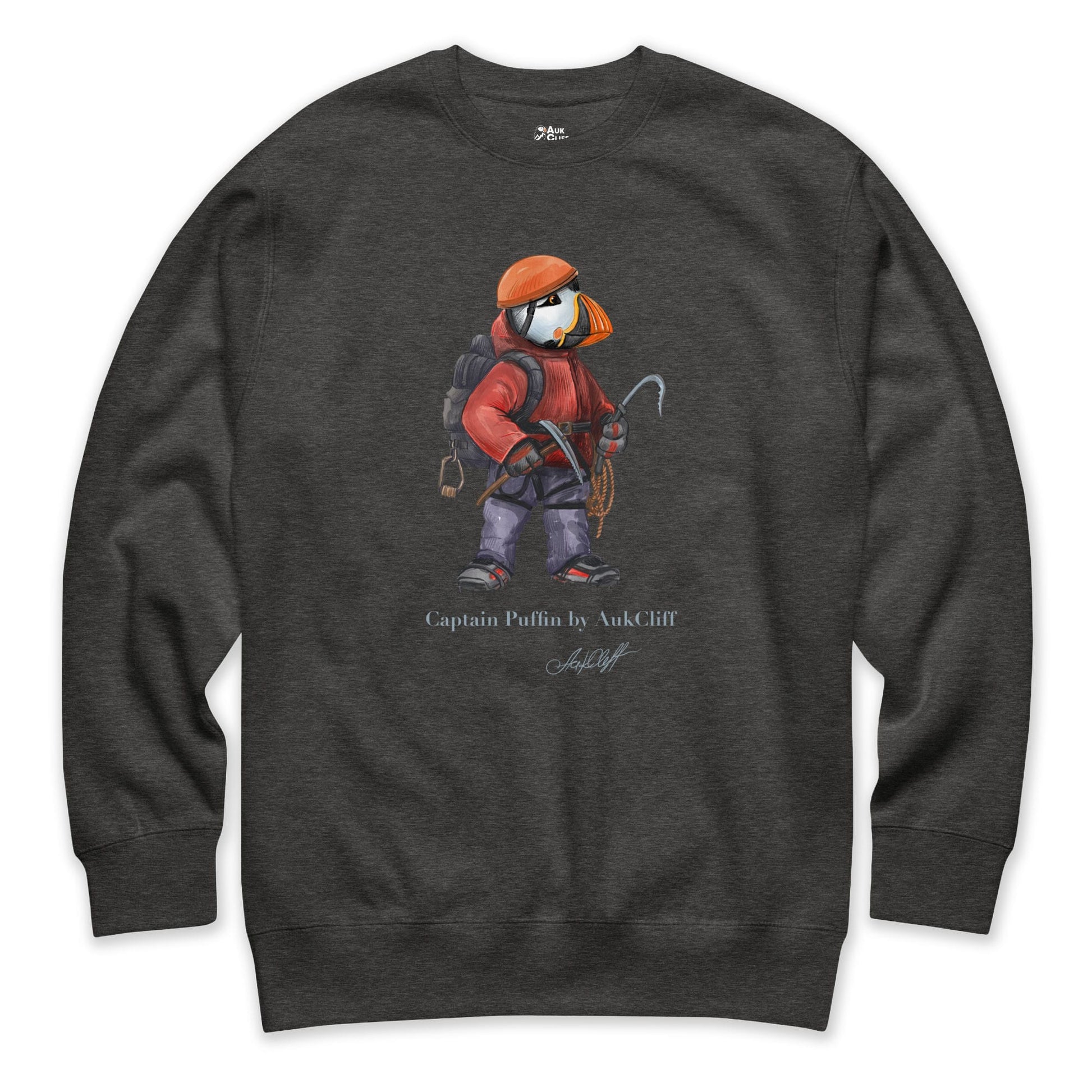 AukCliff Captain Puffin Sweatshirt Charcoal Heather / S Captain Puffin™ Ice Climber Sweatshirt