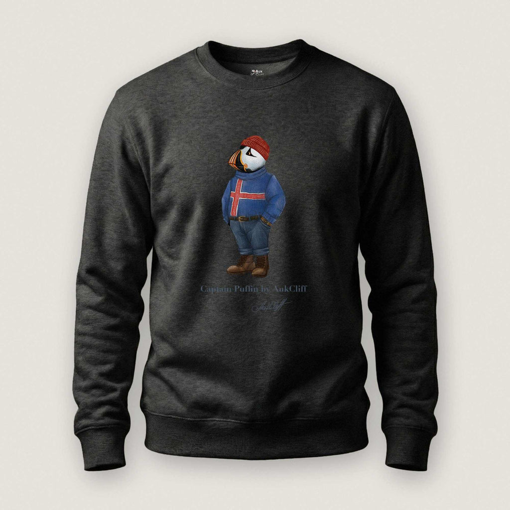AukCliff Captain Puffin Sweatshirt Charcoal Heather / S Captain Puffin™ “Iceland Wanderer” Sweatshirt