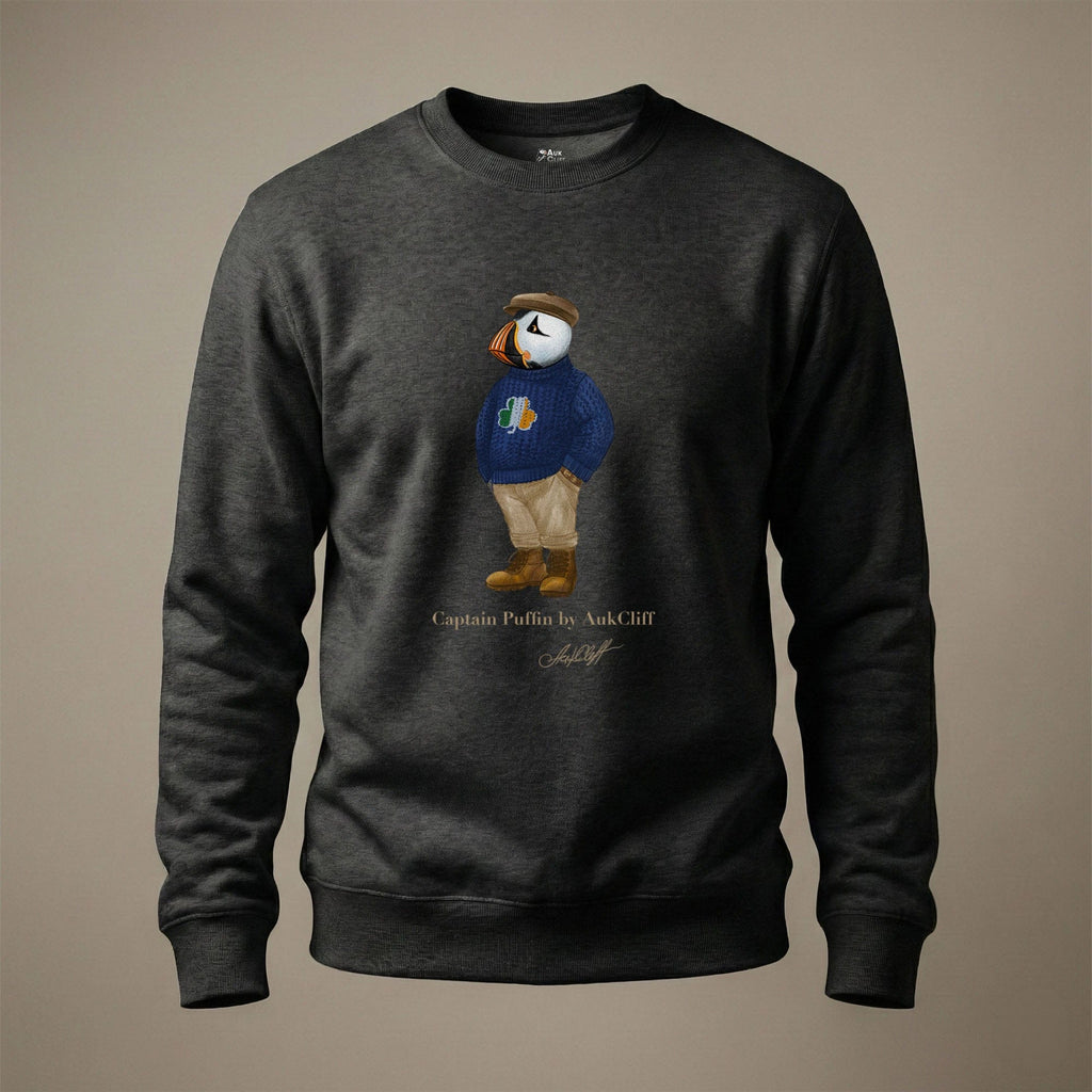 AukCliff Captain Puffin Sweatshirt Charcoal Heather / S Captain Puffin™ “Irish Trailkeeper” Sweatshirt
