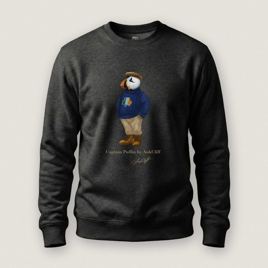 AukCliff Captain Puffin Sweatshirt Charcoal Heather / S Captain Puffin™ “Irish Trailkeeper” Sweatshirt