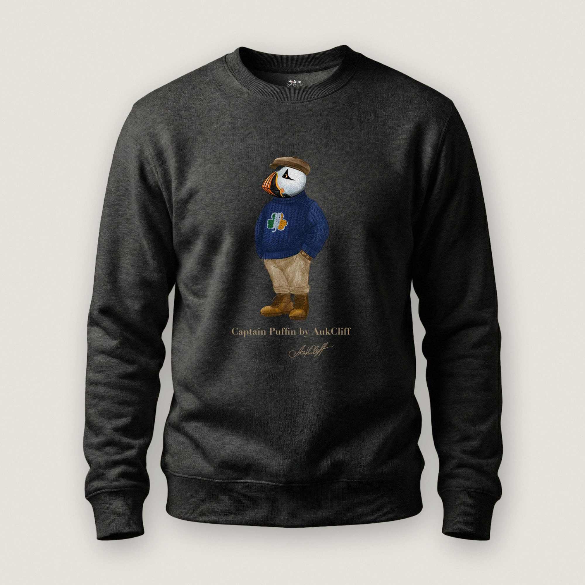 AukCliff Captain Puffin Sweatshirt Charcoal Heather / S Captain Puffin™ “Irish Trailkeeper” Sweatshirt