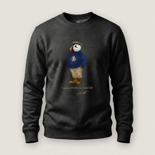 AukCliff Captain Puffin Sweatshirt Charcoal Heather / S Captain Puffin™ “Irish Trailkeeper” Sweatshirt