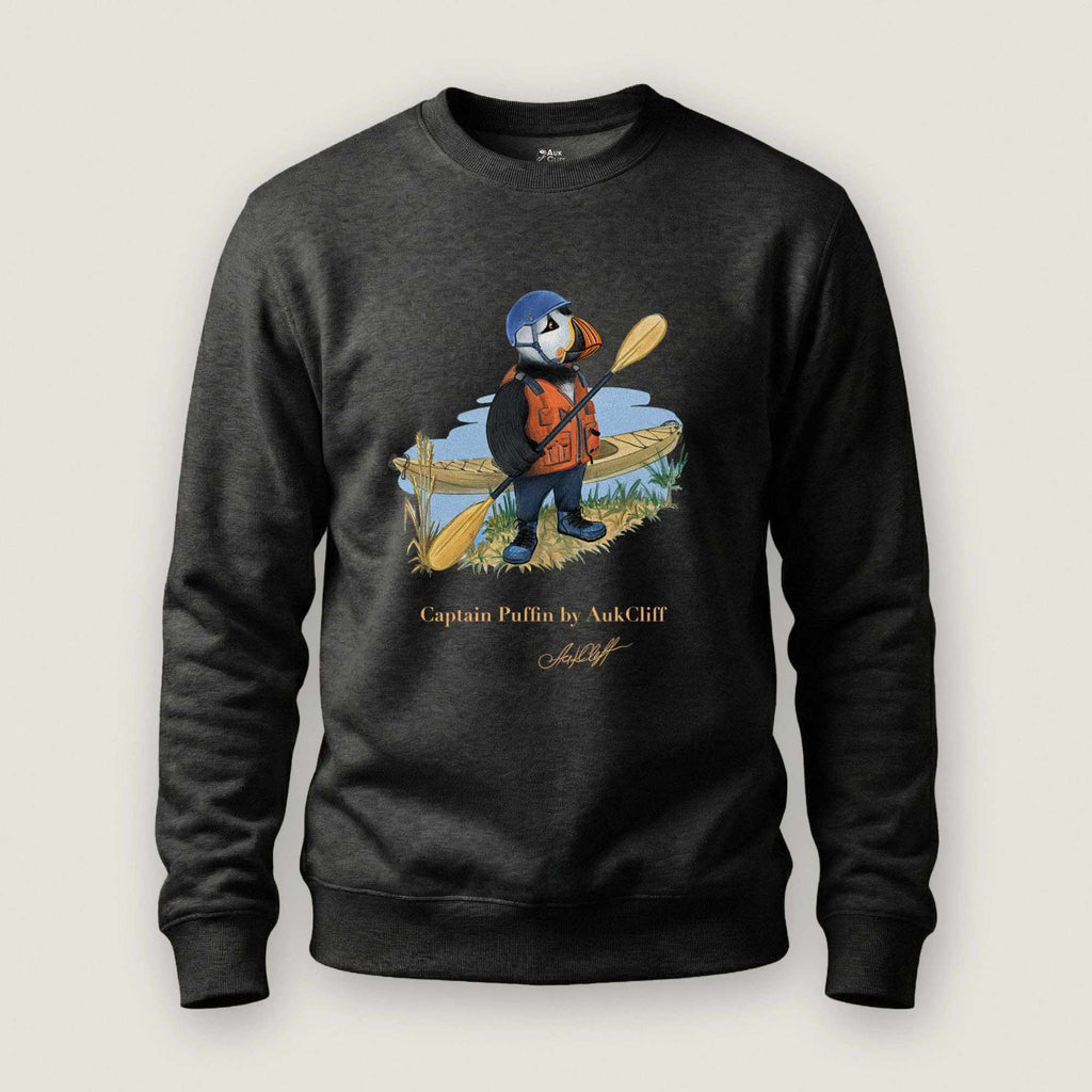 AukCliff Captain Puffin Sweatshirt Charcoal Heather / S Captain Puffin™ Kayaker Sweatshirt