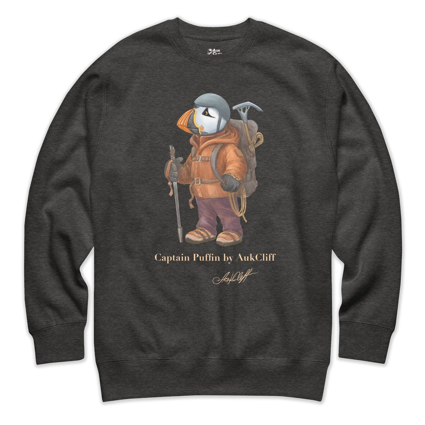 AukCliff Captain Puffin Sweatshirt Charcoal Heather / S Captain Puffin™ Mountaineer Sweatshirt