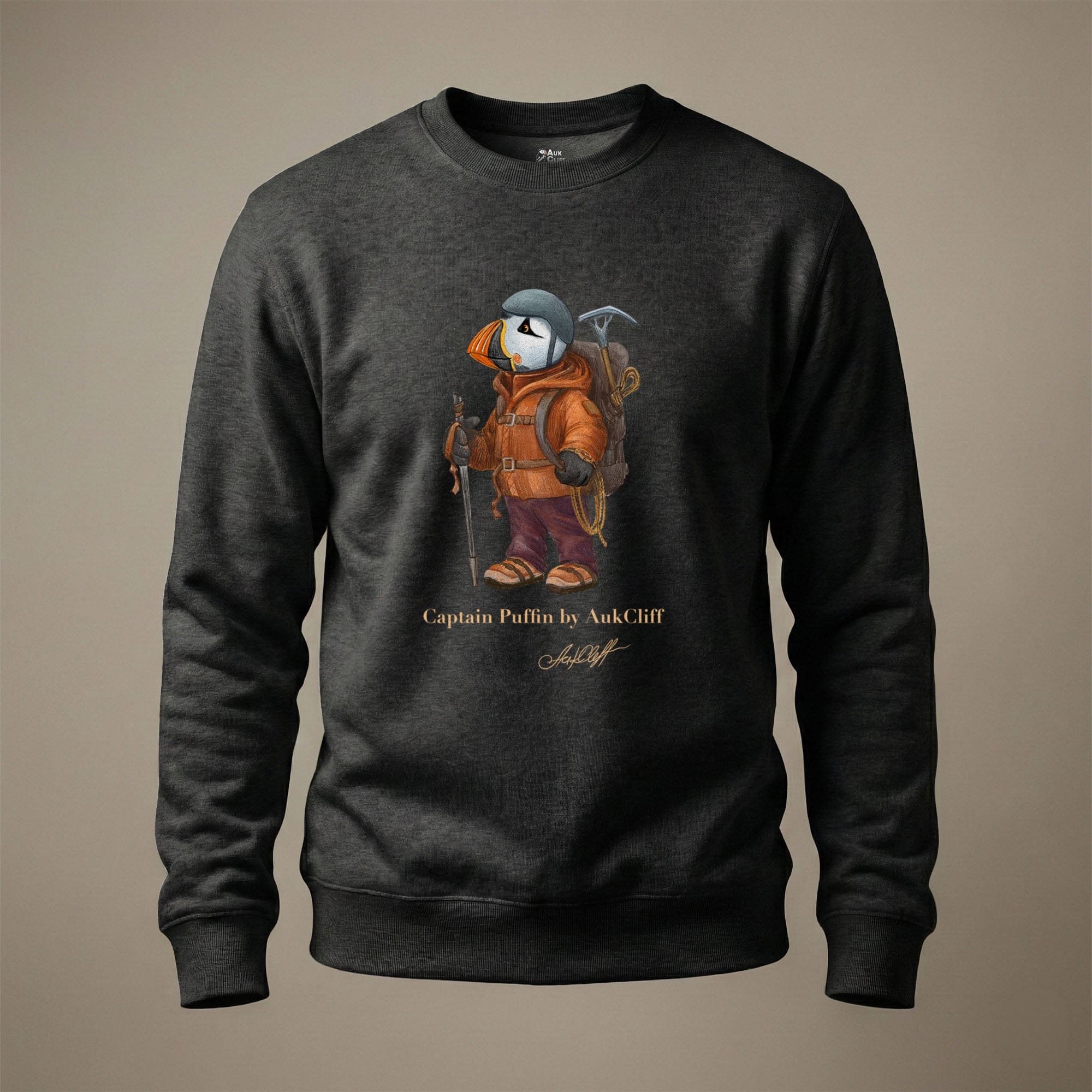 AukCliff Captain Puffin Sweatshirt Charcoal Heather / S Captain Puffin™ Mountaineer Sweatshirt