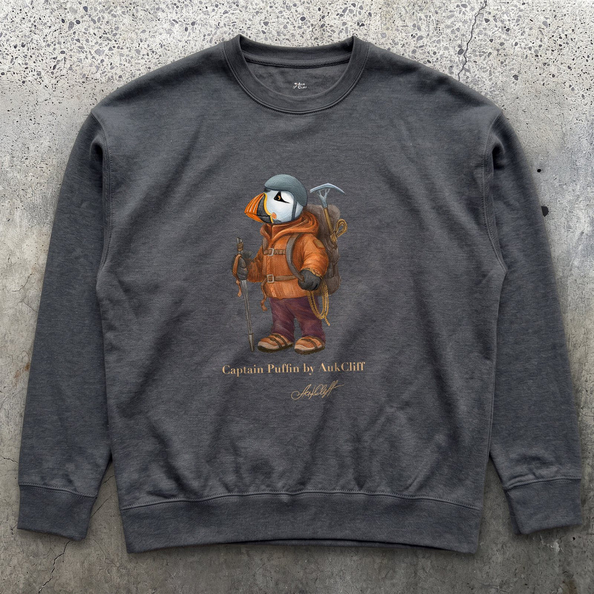 AukCliff Captain Puffin Sweatshirt Charcoal Heather / S Captain Puffin™ Mountaineer Sweatshirt