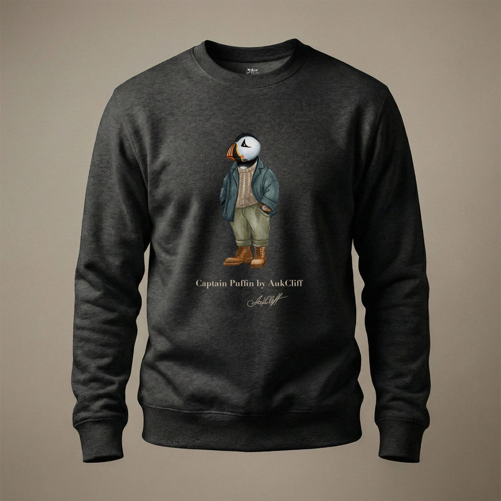AukCliff® Captain Puffin Sweatshirt Charcoal Heather / S Captain Puffin™ “Outdoor Heritage” Sweatshirt