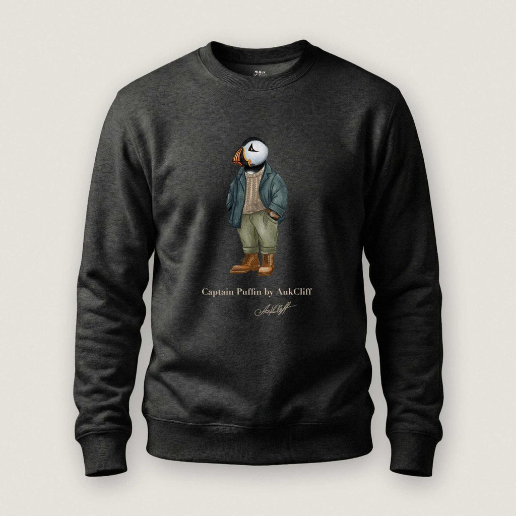 AukCliff® Captain Puffin Sweatshirt Charcoal Heather / S Captain Puffin™ “Outdoor Heritage” Sweatshirt